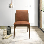 Elegant Dining Chair Set with Upholstered Fabric - Light Brown or Beige