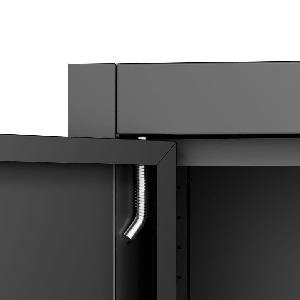 Steel Garage Storage Cabinet with Adjustable Shelves and Lock – Black or White