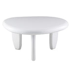 High Gloss End Table with Durable Synthetic Wood - White