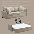 Irina Pull-Out Sleeper Sofa with Storage and Removable Cushions - Dark Gray or Blue