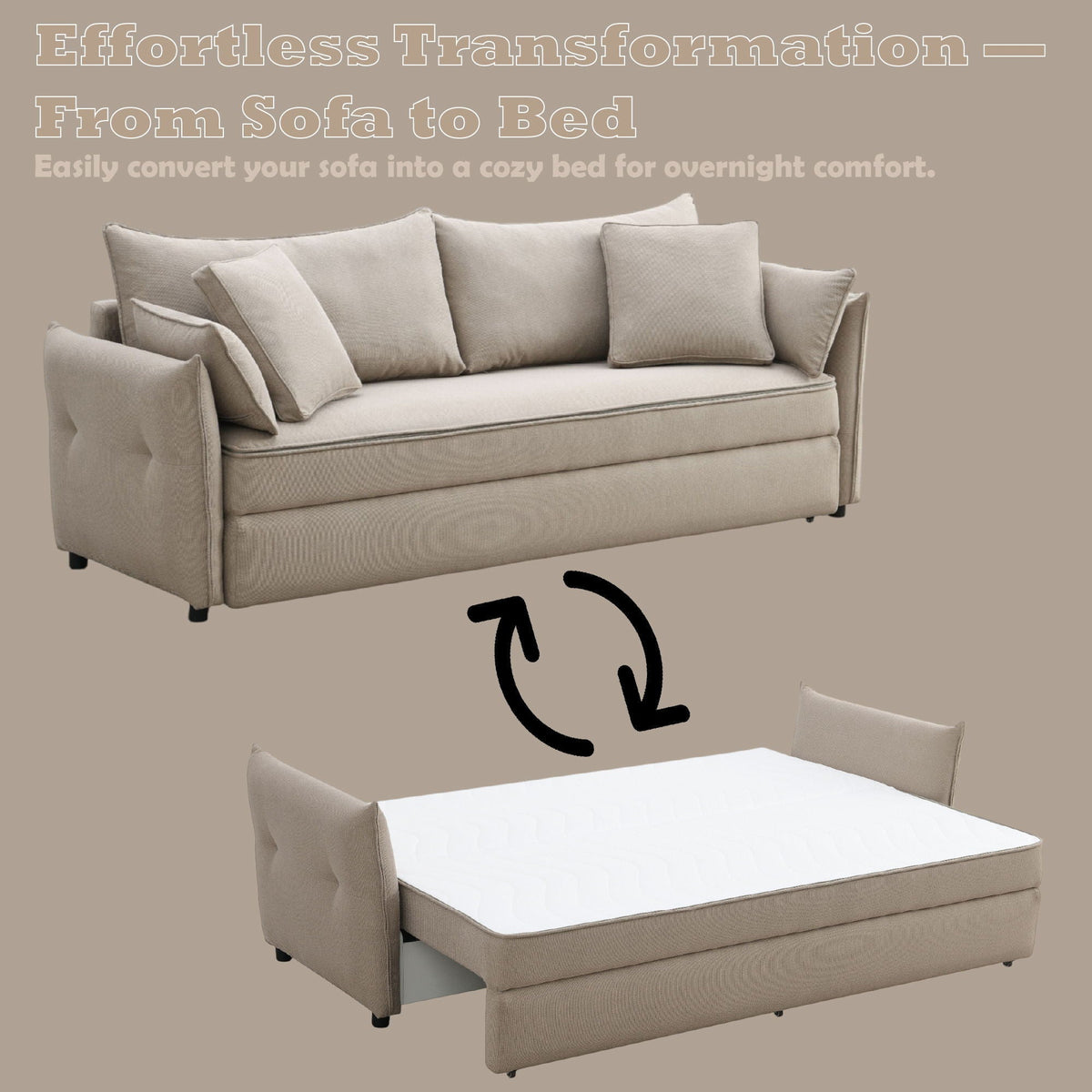 Irina Pull-Out Sleeper Sofa with Storage and Removable Cushions - Dark Gray or Blue