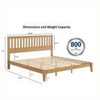 Light Brown Panel Bed with Integrated Slat Support - Queen or King