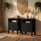 Fluted Nightstand with 2 Drawers and Soft-Close Slides - Multiple Colors