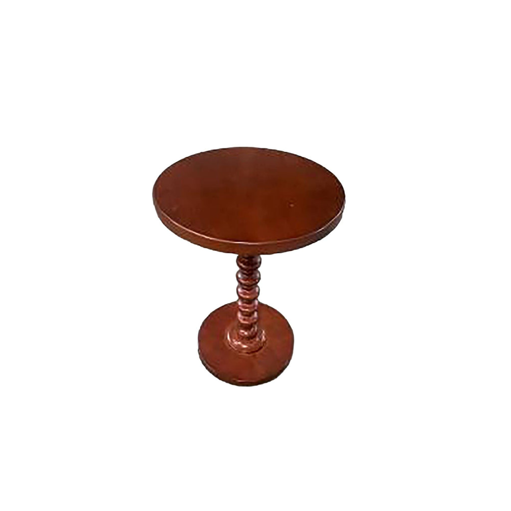 Round Accent Table with Pedestal Base - White or Dark Brown