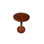 Round Accent Table with Pedestal Base - White or Dark Brown