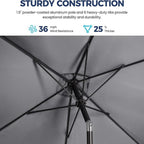 Rectangular Patio Umbrella with Crank Tilt - UV-Resistant Canopy