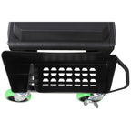 Heavy Duty Mechanic Stool with Wheels and Soft Rubber Cushion - Green