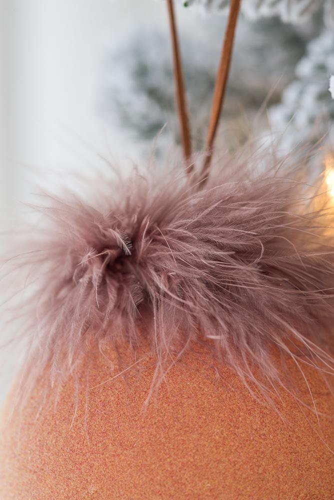Glass Christmas Ball Ornaments with Hanging Loop - Light Brown