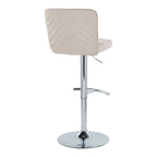 Contemporary Adjustable Barstool Set with Swivel & T Footrest - Black, White, Beige