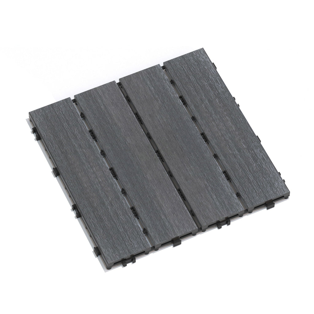 Weather Resistant Interlocking Deck Tiles - Light Brown or Dark Gray