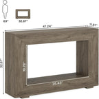 Narrow Entryway Storage Console Table with Open Shelf - Black, Dark Gray, Light Brown