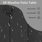 7 Pieces Outdoor Patio Dining Set with Stackable Metal Chairs - Black