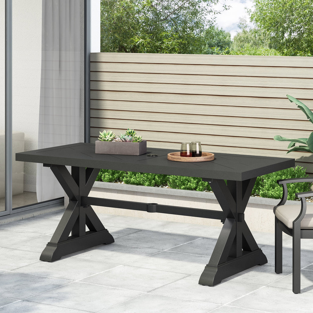 Antique Matte Outdoor Aluminium Dining Table with Durable Construction