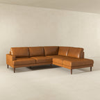 L-Shaped Sectional Sofa with Modern Design - Light Brown