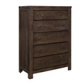 Brown 5 Drawer Chest with Spacious Storage - 5 Drawers
