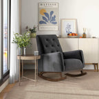 Mid-Century Modern Rocking Chair with High Density Foam Cushion - Dark Gray