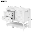 36" Bathroom Vanity Cabinet with Undermount Sink and 4 Drawers - Beige, Black, White
