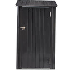 Outdoor Steel Storage Shed with Lockable Door - Black