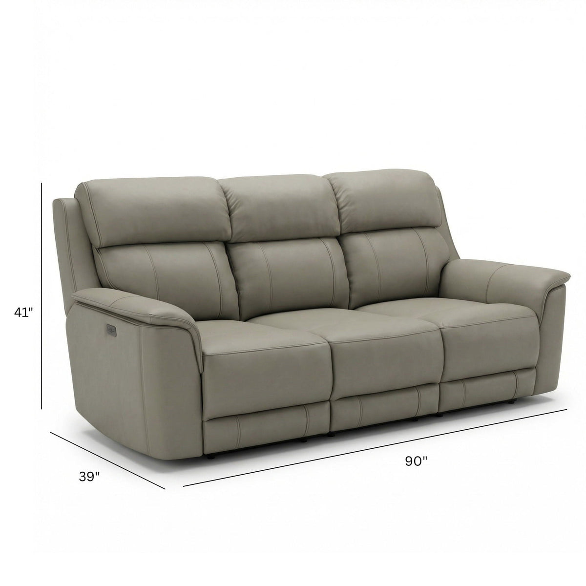 Dual Power Reclining Sofa with Adjustable Headrest - Blue, Dark Brown, Dark Gray