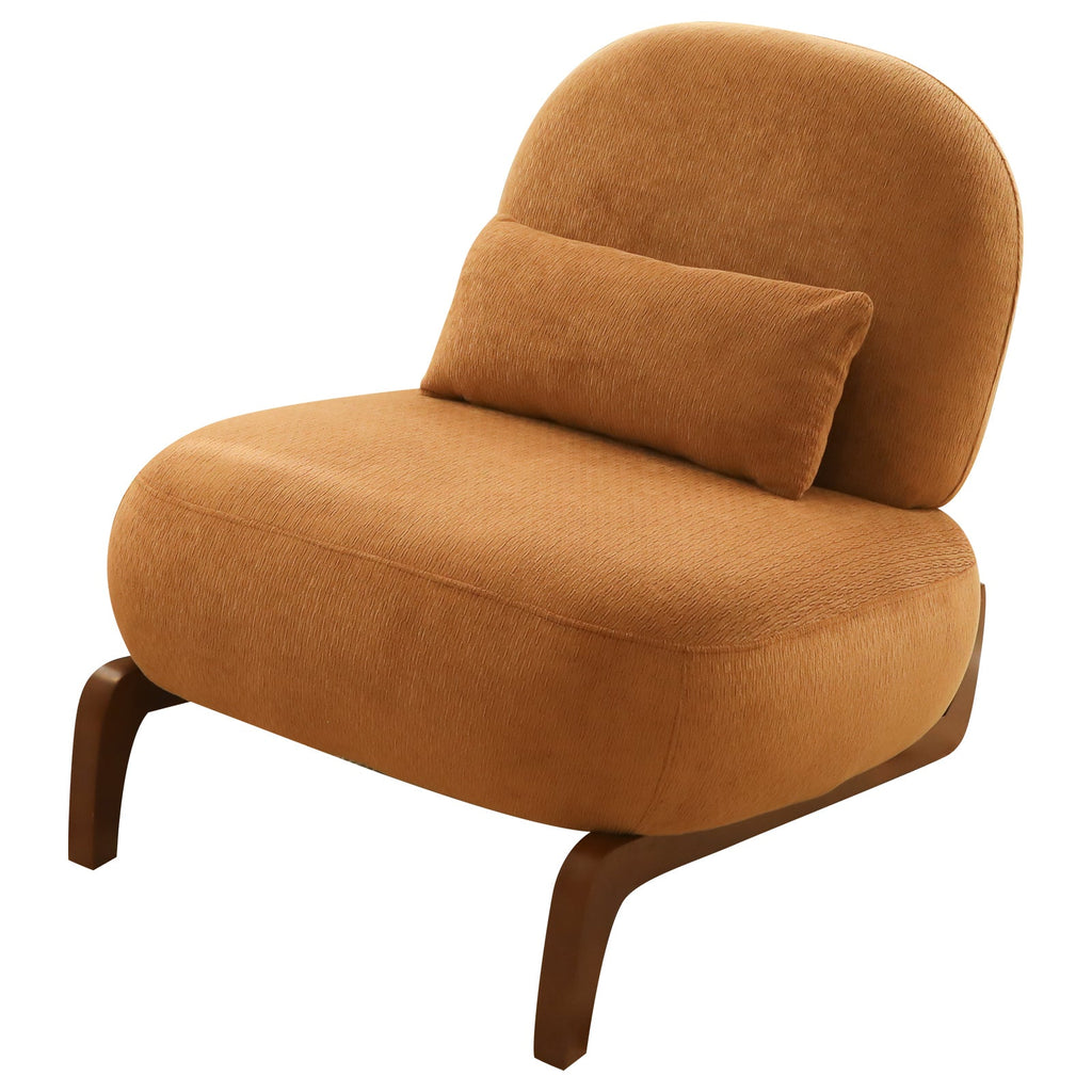Cute Accent Chair with Solid Wood Legs - Fabric