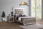 Alana Panel Bed with Modern Stylish Design - Pearl Silver