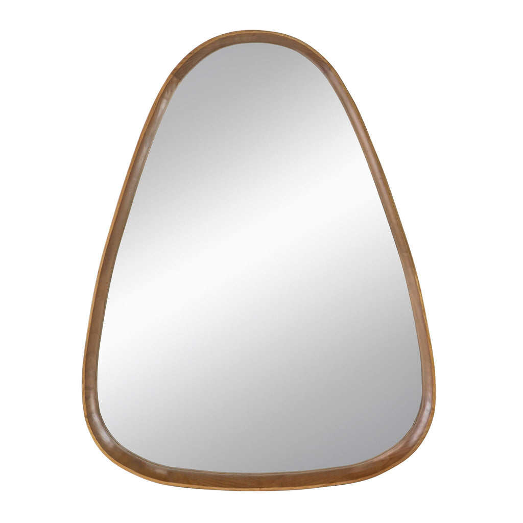 Irregular Mirror With Frame Wall Mirror - Brown
