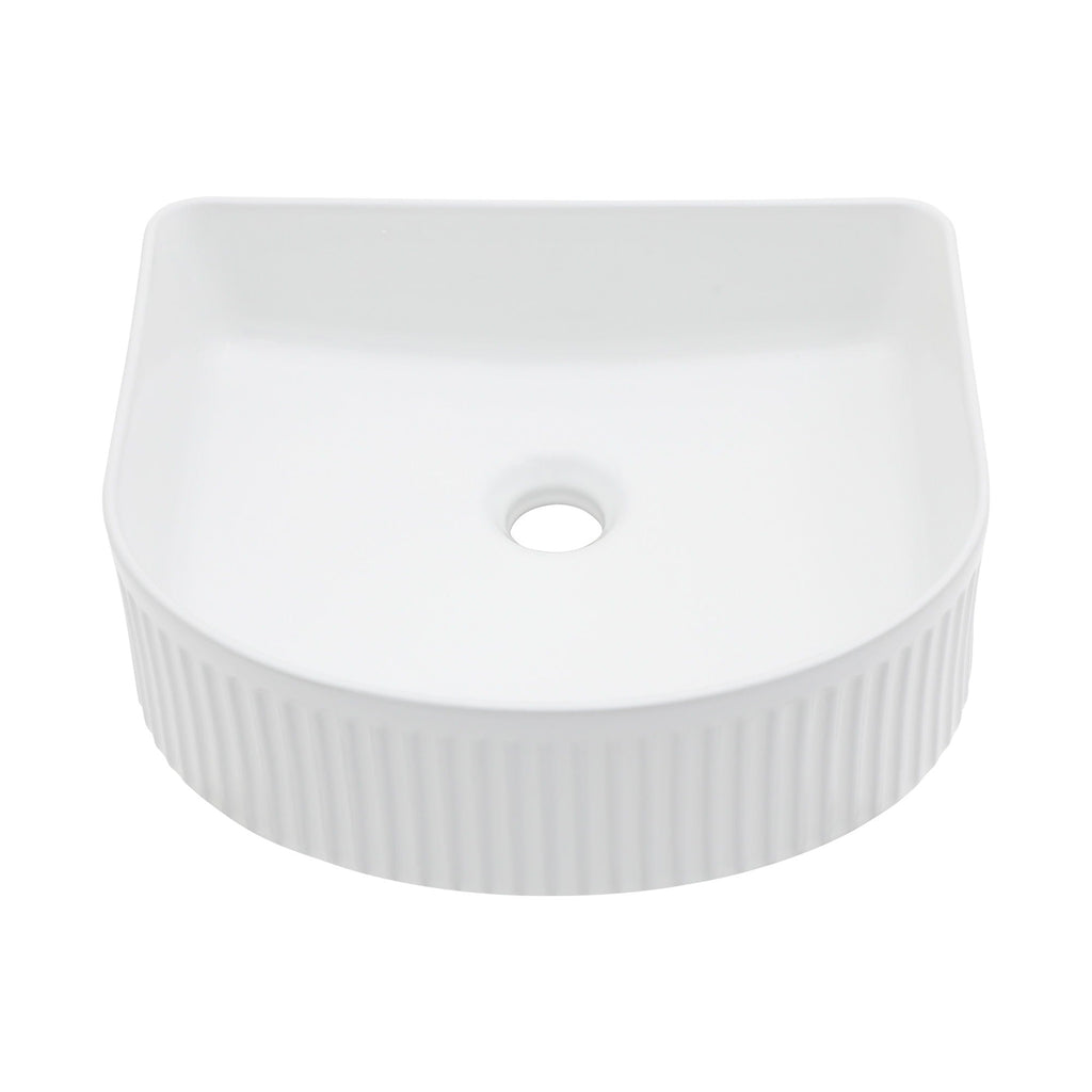 Vessel Bathroom Sink with Modern Design - White