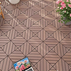 Durable Plastic Interlocking Deck Tiles with Waterproof Design - Dark Gray or Brown