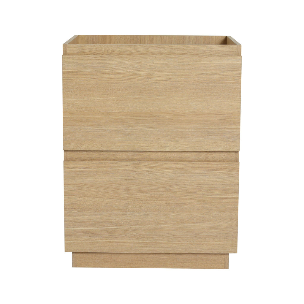 Modern Freestanding Bathroom Vanity Cabinet with Double Drawer - Light Brown or Dark Brown