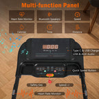 Incline Treadmill for Running & Walking with Hydraulic Folding - Black
