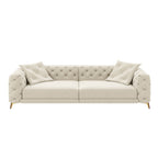 3-In-1 Convertible Sleeper Sofa Set with Deep Seat & Movable Ottoman - White, Beige, Gray