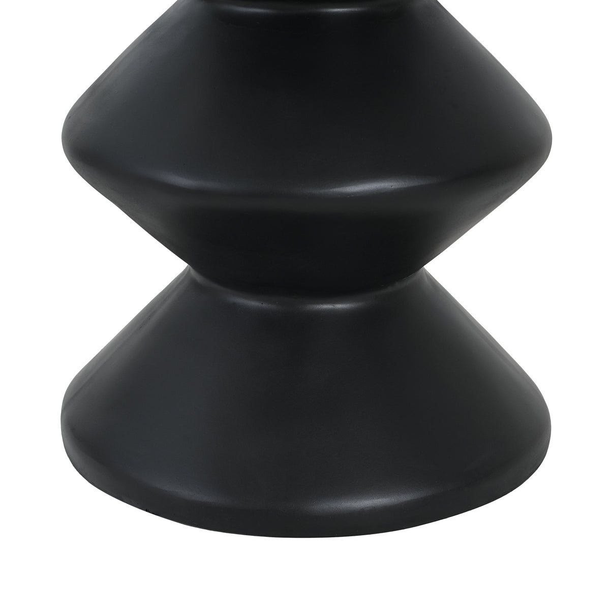 Modern Concrete Side Table with Matte Black Finish - Outdoor & Indoor