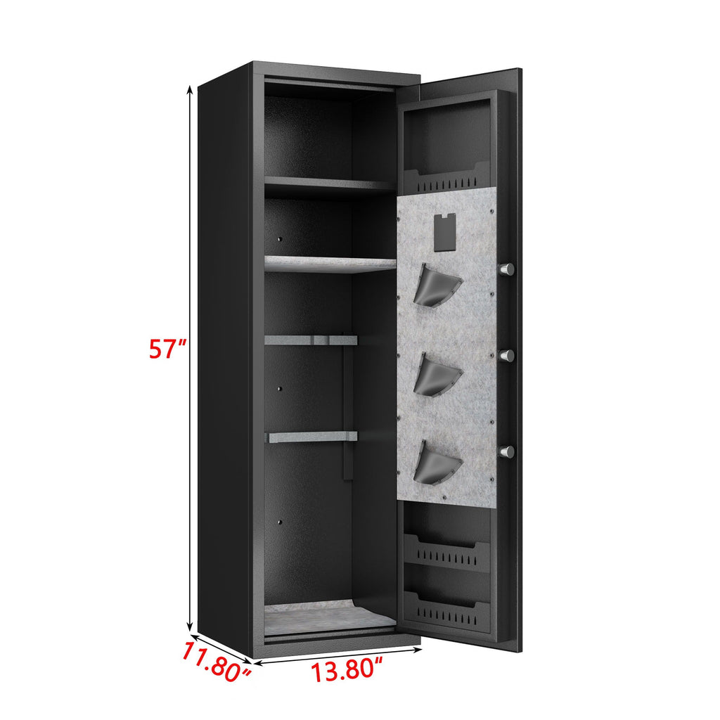 Fingerprint Keypad Safe with Quick Access - Black