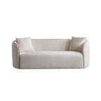 82" Curved Boucle Sofa with Soft Cushions - White