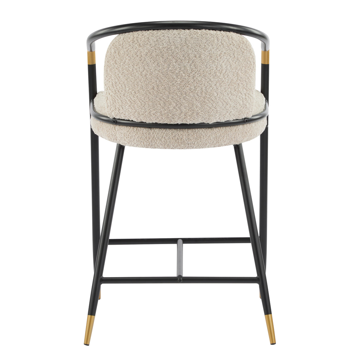 Upholstered Counter Stool with Metal Frame - 26" Seat Height, Set of 2 - Almond
