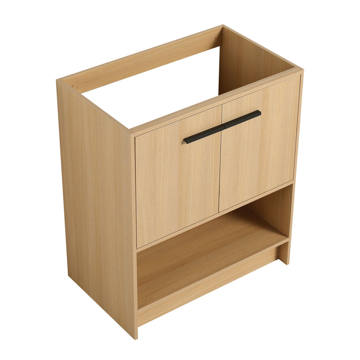 Modern Freestanding Bathroom Vanity with 2 Doors - Light or Dark Brown
