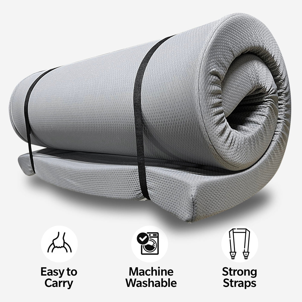 Memory Foam Camping Mattress with Water Resistant Cover - Dark Gray