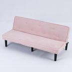Versatile Sofa Bed with Solid Wood Frame - Pink, Beige, or Black