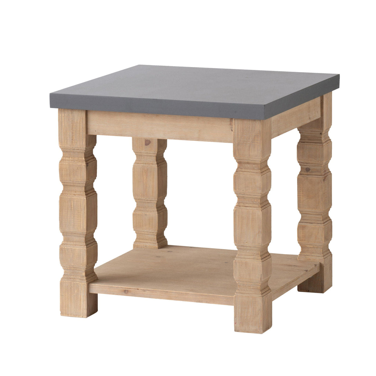 Rustic and Modern Console Table with Fir Wood & Veneer - Light Brown