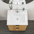 Rectangular Single Vanity Top with Overflow - White Ceramic