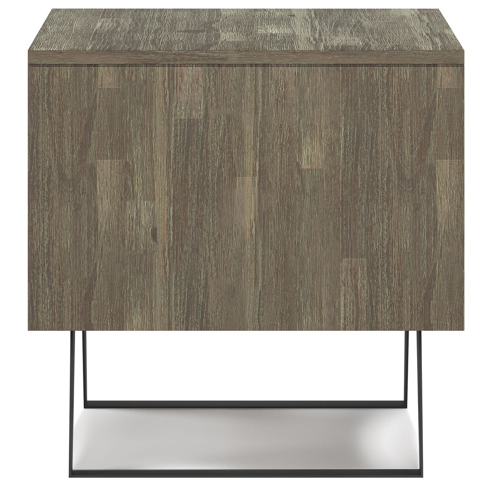 Handcrafted Acacia End Table with 1 Drawer - Light Brown, Dark Gray, or Dark Brown