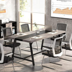Modern Rectangular Conference Table for 6-8 People with Durable Frame - Dark Gray or Dark Brown
