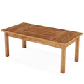 Executive Desk with Solid Wood Legs - Natural Light Brown