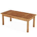 Executive Desk with Solid Wood Legs - Natural Light Brown