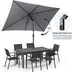 Rectangular Patio Umbrella with Crank Tilt - UV-Resistant Canopy
