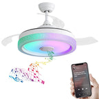 Invisible Ceiling Fan with Remote Control and 36W LED Light