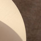 Beige Nesting Coffee Table Set of 2 – Modern Drum Side Tables with Wave Design - Beige