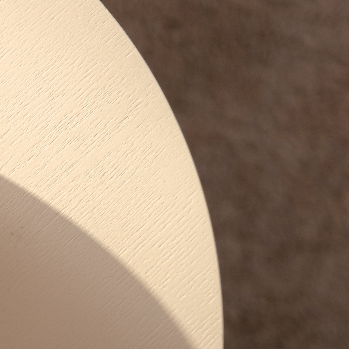 Beige Nesting Coffee Table Set of 2 – Modern Drum Side Tables with Wave Design - Beige