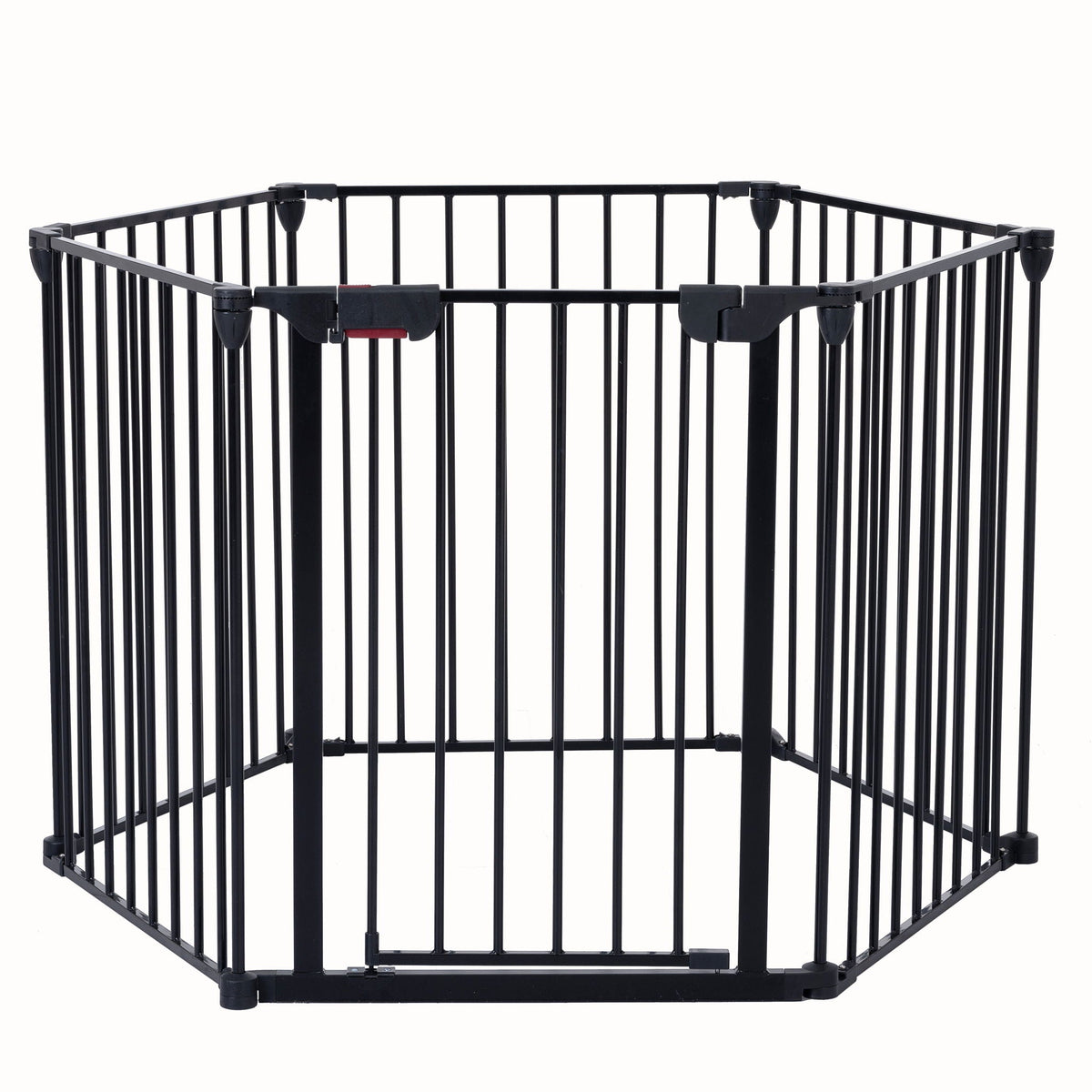 Adjustable Metal Safety Gate Play Yard with Pivoting Panels - Black