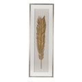 Leaf Framed Wall Art with Vintage Design - Gold